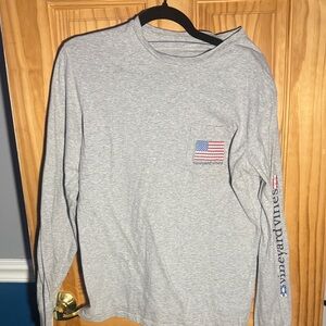 Vineyard Vines Heather Gray Long Sleeve Tee